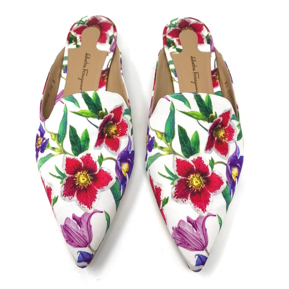 SALVATORE FERRAGAMO floral mules, size 10 - Picture 1 of 14